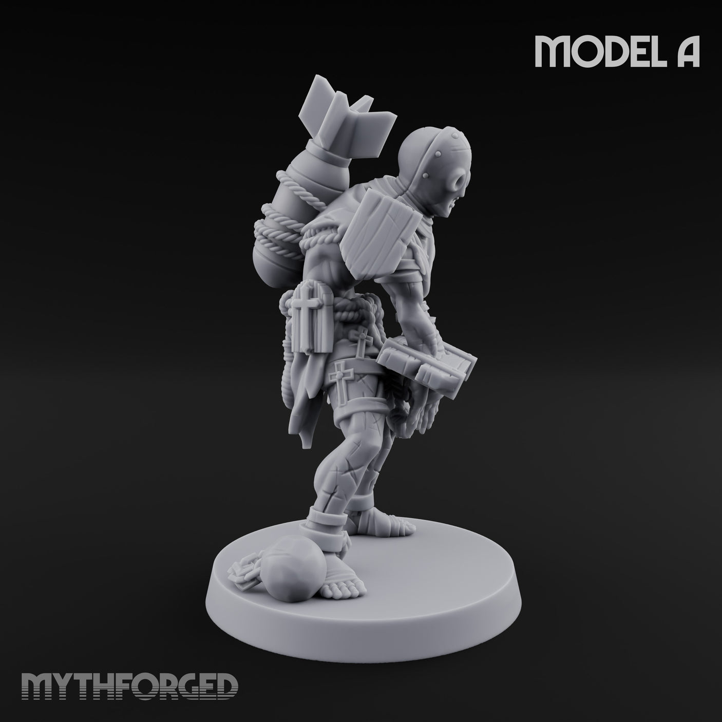 Cross Bound Shackled Human Prisoners Miniature for Dungeons and Dragons, Pathfinder or other TTRPGs