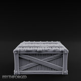 Cross-Braced Nail-Studded Wooden Storage Crate Miniature for Dungeons and Dragons, Pathfinder or other TTRPGs