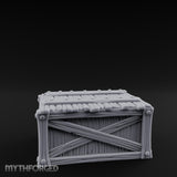 Cross-Braced Nail-Studded Wooden Storage Crate Miniature for Dungeons and Dragons, Pathfinder or other TTRPGs