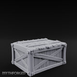 Cross-Braced Nail-Studded Wooden Storage Crate Miniature for Dungeons and Dragons, Pathfinder or other TTRPGs