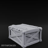 Cross-Braced Nail-Studded Wooden Storage Crate Miniature for Dungeons and Dragons, Pathfinder or other TTRPGs