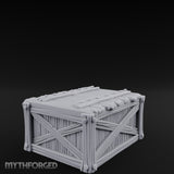 Cross-Braced Nail-Studded Wooden Storage Crate Miniature for Dungeons and Dragons, Pathfinder or other TTRPGs