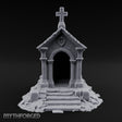 Cross-Crowned Arch-Columned Cemetery Mausoleum Miniature for Dungeons and Dragons, Pathfinder or other TTRPGs