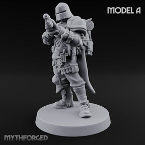 Cross Emblazoned Gun Bearing Ashen Trooper A Miniature for Dungeons and Dragons, Pathfinder or other TTRPGs