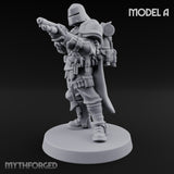 Cross Emblazoned Gun Bearing Ashen Trooper A Miniature for Dungeons and Dragons, Pathfinder or other TTRPGs