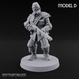 Cross Emblazoned Gun Bearing Ashen Trooper D Miniature for Dungeons and Dragons, Pathfinder or other TTRPGs