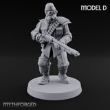 Cross Emblazoned Gun Bearing Ashen Trooper D Miniature for Dungeons and Dragons, Pathfinder or other TTRPGs