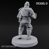 Cross Emblazoned Gun Bearing Ashen Trooper D Miniature for Dungeons and Dragons, Pathfinder or other TTRPGs