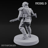 Cross Emblazoned Gun Bearing Ashen Trooper D Miniature for Dungeons and Dragons, Pathfinder or other TTRPGs