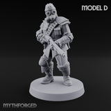 Cross Emblazoned Gun Bearing Ashen Trooper D Miniature for Dungeons and Dragons, Pathfinder or other TTRPGs