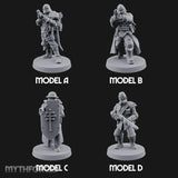 Cross Emblazoned Gun Bearing Ashen Troopers Miniature for Dungeons and Dragons, Pathfinder or other TTRPGs