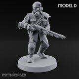 Cross Emblazoned Gun Bearing Ashen Troopers Miniature for Dungeons and Dragons, Pathfinder or other TTRPGs
