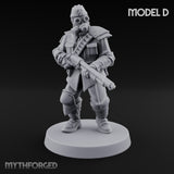 Cross Emblazoned Gun Bearing Ashen Troopers Miniature for Dungeons and Dragons, Pathfinder or other TTRPGs