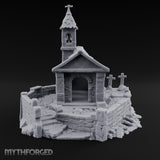 Cross-Topped Bell-Hung Graveyard Chapel Miniature for Dungeons and Dragons, Pathfinder or other TTRPGs