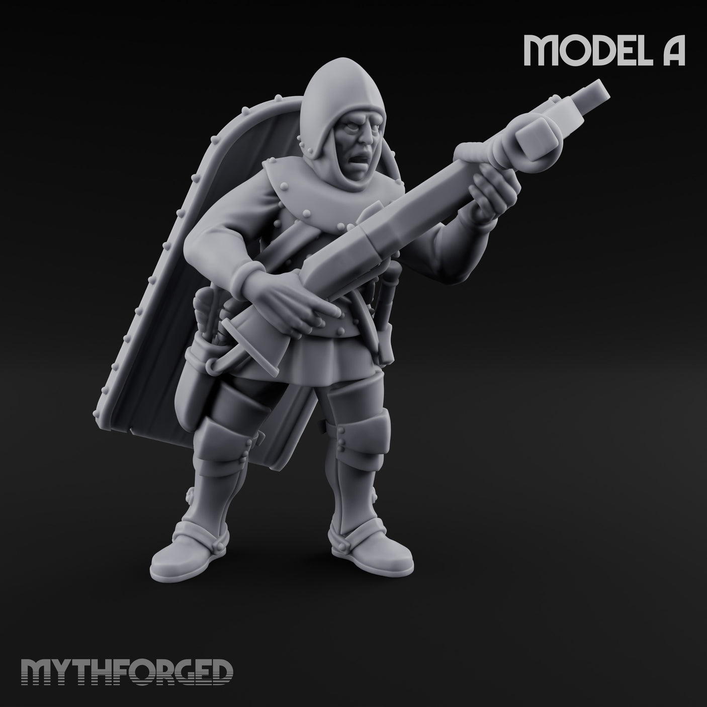 Crossbow Cranking Human Crossbowman A Miniature for Dungeons and Dragons, Pathfinder or other TTRPGs