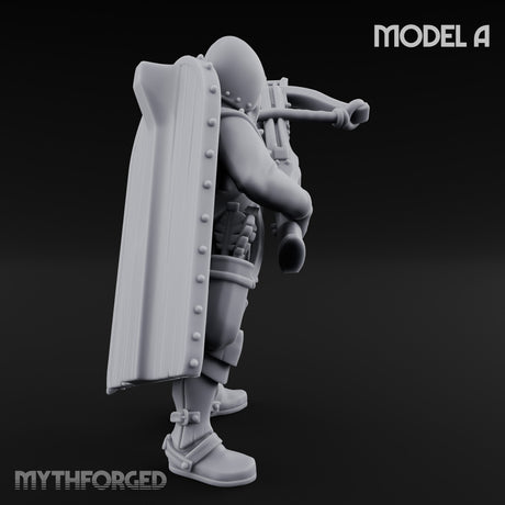 Crossbow Cranking Human Crossbowman A Miniature for Dungeons and Dragons, Pathfinder or other TTRPGs