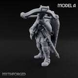 Crossbow Cranking Human Crossbowman A Miniature for Dungeons and Dragons, Pathfinder or other TTRPGs