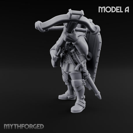 Crossbow Cranking Human Crossbowman A Miniature for Dungeons and Dragons, Pathfinder or other TTRPGs