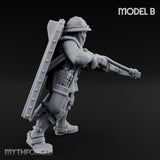Crossbow Cranking Human Crossbowman B Miniature for Dungeons and Dragons, Pathfinder or other TTRPGs