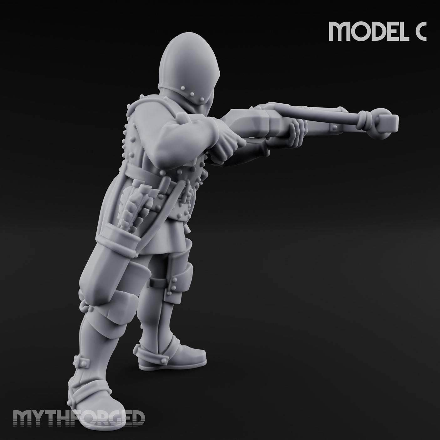 Crossbow Cranking Human Crossbowman C Miniature for Dungeons and Dragons, Pathfinder or other TTRPGs