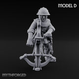 Crossbow Cranking Human Crossbowman D Miniature for Dungeons and Dragons, Pathfinder or other TTRPGs