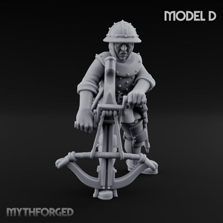 Crossbow Cranking Human Crossbowman D Miniature for Dungeons and Dragons, Pathfinder or other TTRPGs