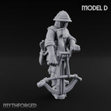 Crossbow Cranking Human Crossbowman D Miniature for Dungeons and Dragons, Pathfinder or other TTRPGs