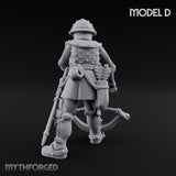 Crossbow Cranking Human Crossbowman D Miniature for Dungeons and Dragons, Pathfinder or other TTRPGs