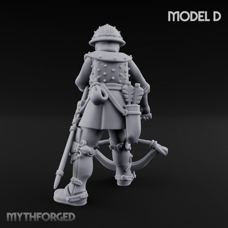 Crossbow Cranking Human Crossbowman D Miniature for Dungeons and Dragons, Pathfinder or other TTRPGs