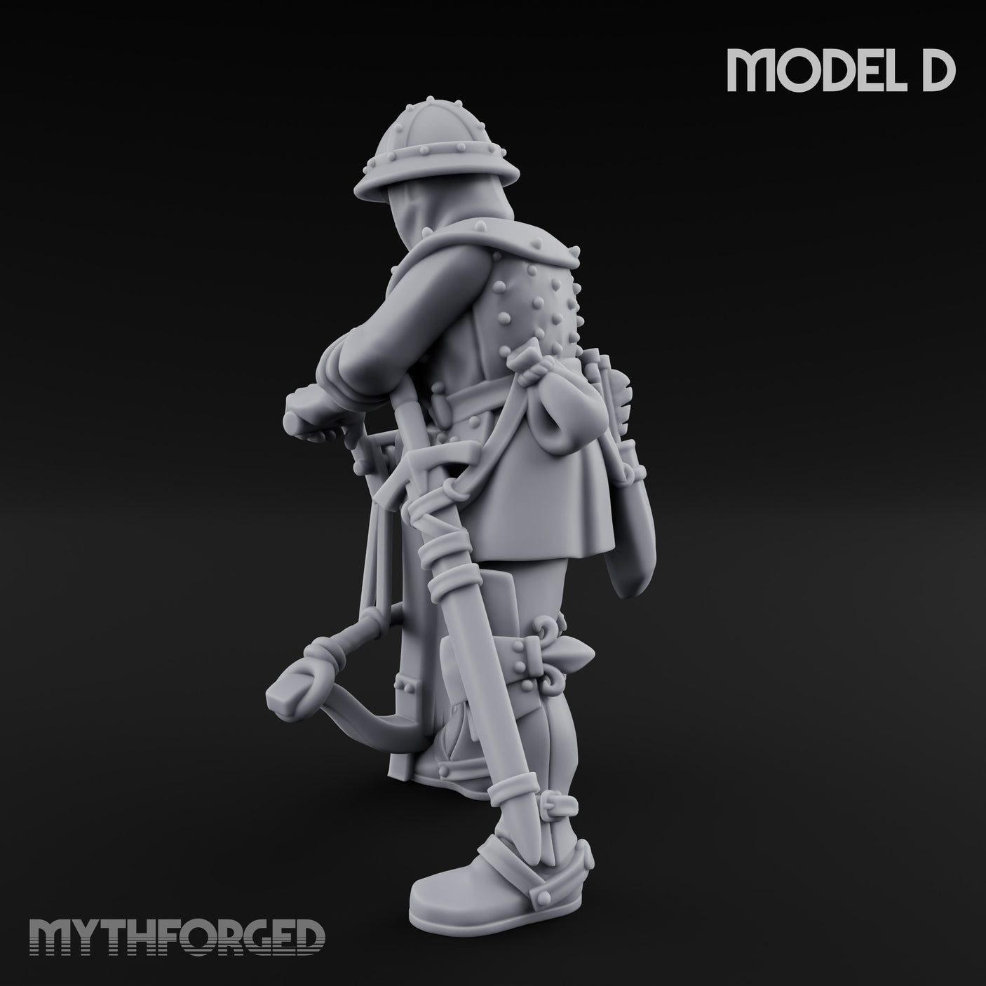 Crossbow Cranking Human Crossbowman D Miniature for Dungeons and Dragons, Pathfinder or other TTRPGs
