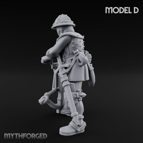 Crossbow Cranking Human Crossbowman D Miniature for Dungeons and Dragons, Pathfinder or other TTRPGs