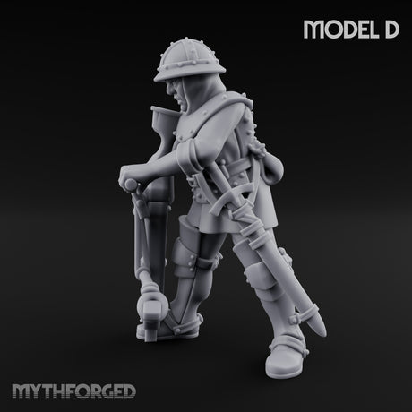 Crossbow Cranking Human Crossbowman D Miniature for Dungeons and Dragons, Pathfinder or other TTRPGs