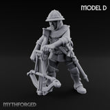 Crossbow Cranking Human Crossbowman D Miniature for Dungeons and Dragons, Pathfinder or other TTRPGs