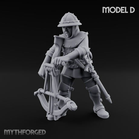Crossbow Cranking Human Crossbowman D Miniature for Dungeons and Dragons, Pathfinder or other TTRPGs