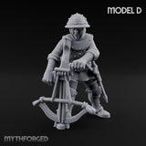 Crossbow Cranking Human Crossbowman D Miniature for Dungeons and Dragons, Pathfinder or other TTRPGs