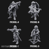 Crossbow Cranking Human Crossbowmen Miniature for Dungeons and Dragons, Pathfinder or other TTRPGs