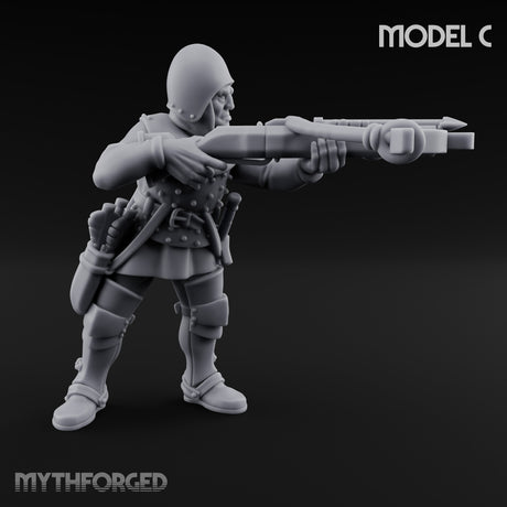 Crossbow Cranking Human Crossbowmen Miniature for Dungeons and Dragons, Pathfinder or other TTRPGs