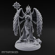Crown And Staff Bearing Angel Queen Miniature for Dungeons and Dragons, Pathfinder or other TTRPGs