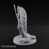 Crown And Staff Bearing Angel Queen Miniature for Dungeons and Dragons, Pathfinder or other TTRPGs