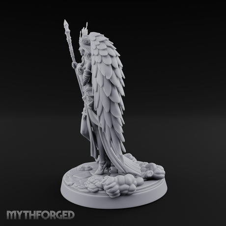 Crown And Staff Bearing Angel Queen Miniature for Dungeons and Dragons, Pathfinder or other TTRPGs