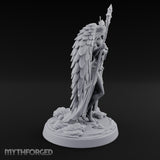 Crown And Staff Bearing Angel Queen Miniature for Dungeons and Dragons, Pathfinder or other TTRPGs