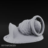 Crown-Bearing Toppled-Cracked Lion Statue Ruins Miniature for Dungeons and Dragons, Pathfinder or other TTRPGs