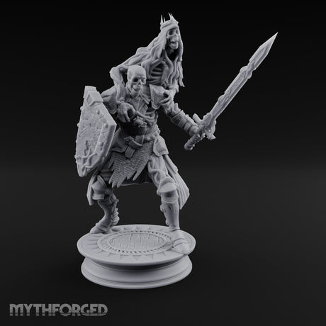 Crown Wearing Sword Thrusting Skeleton King — 75mm