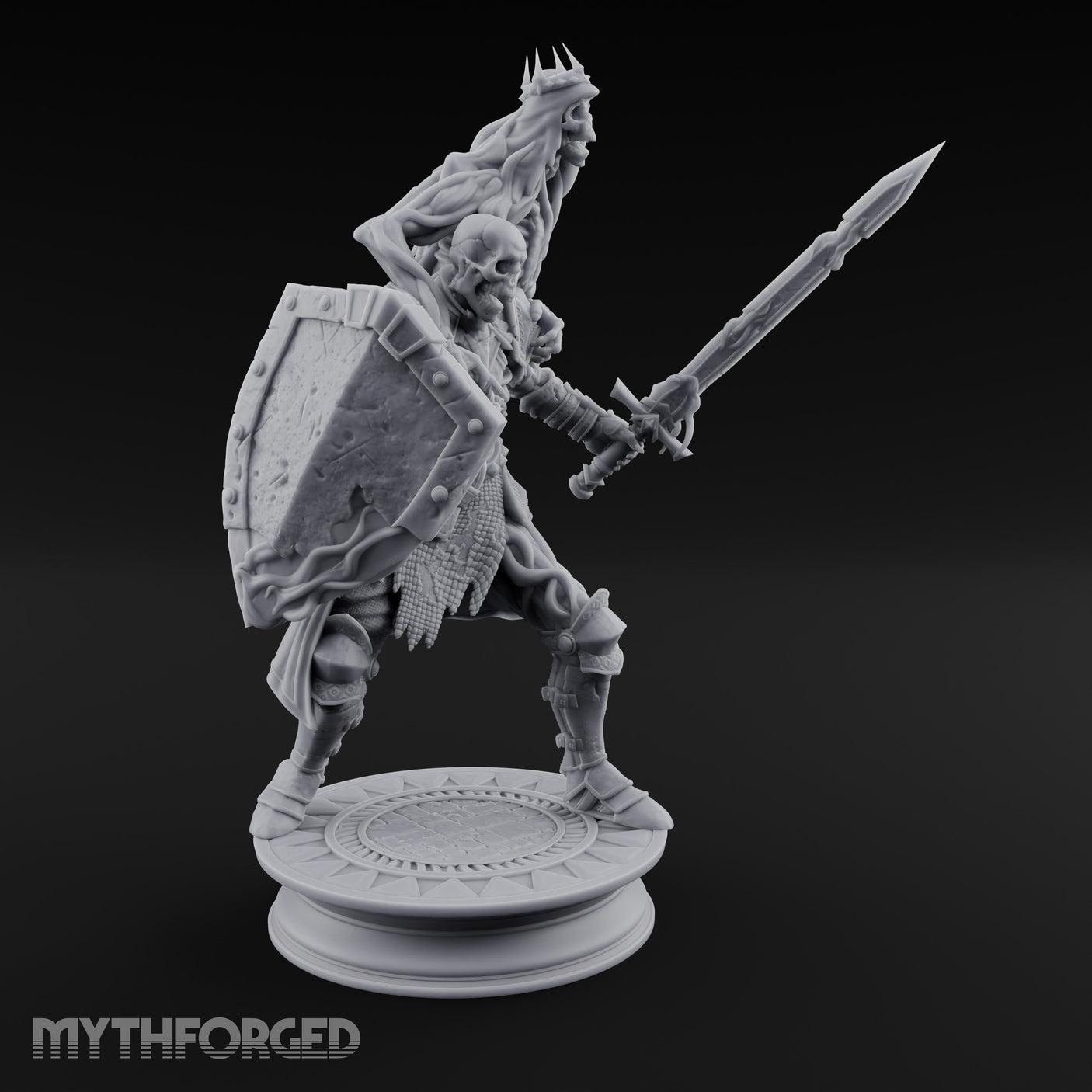 Crown Wearing Sword Thrusting Skeleton King gallery 4