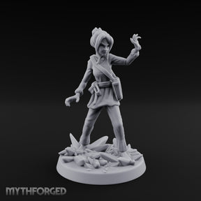 Crystal Conjuring Sorceress Miniature for Dungeons and Dragons, Pathfinder or other TTRPGs
