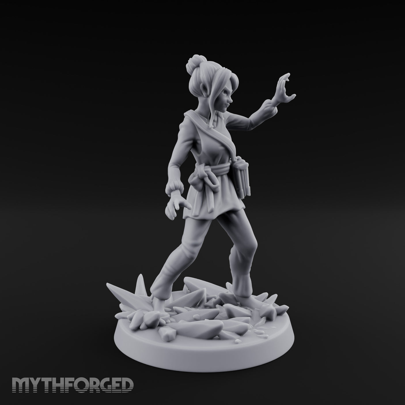Crystal Conjuring Sorceress Miniature for Dungeons and Dragons, Pathfinder or other TTRPGs
