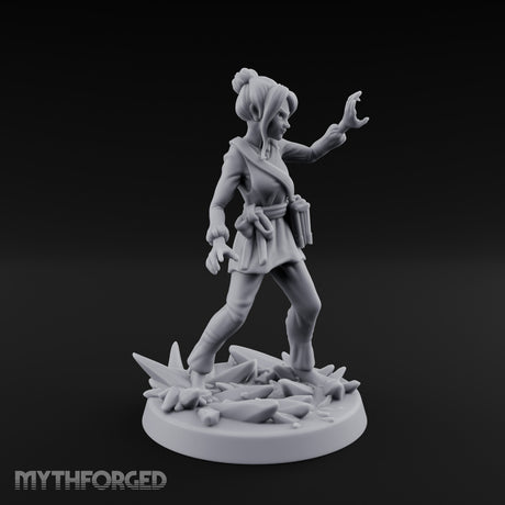 Crystal Conjuring Sorceress Miniature for Dungeons and Dragons, Pathfinder or other TTRPGs