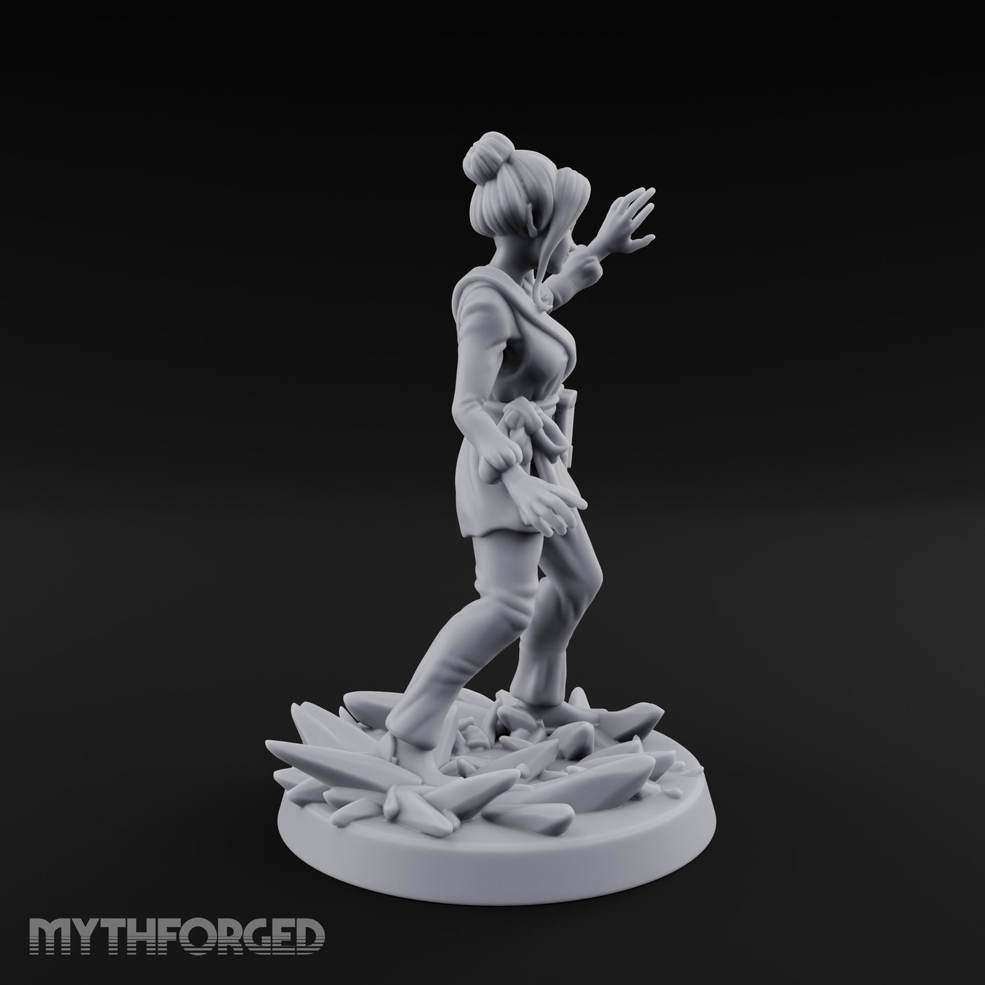 Crystal Conjuring Sorceress Miniature for Dungeons and Dragons, Pathfinder or other TTRPGs