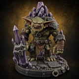 Crystal Erupting Goblin Brute — painted concept preview (miniature supplied unpainted)