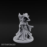 Crystal Staff Raising Tabaxi Witch Miniature for Dungeons and Dragons, Pathfinder or other TTRPGs